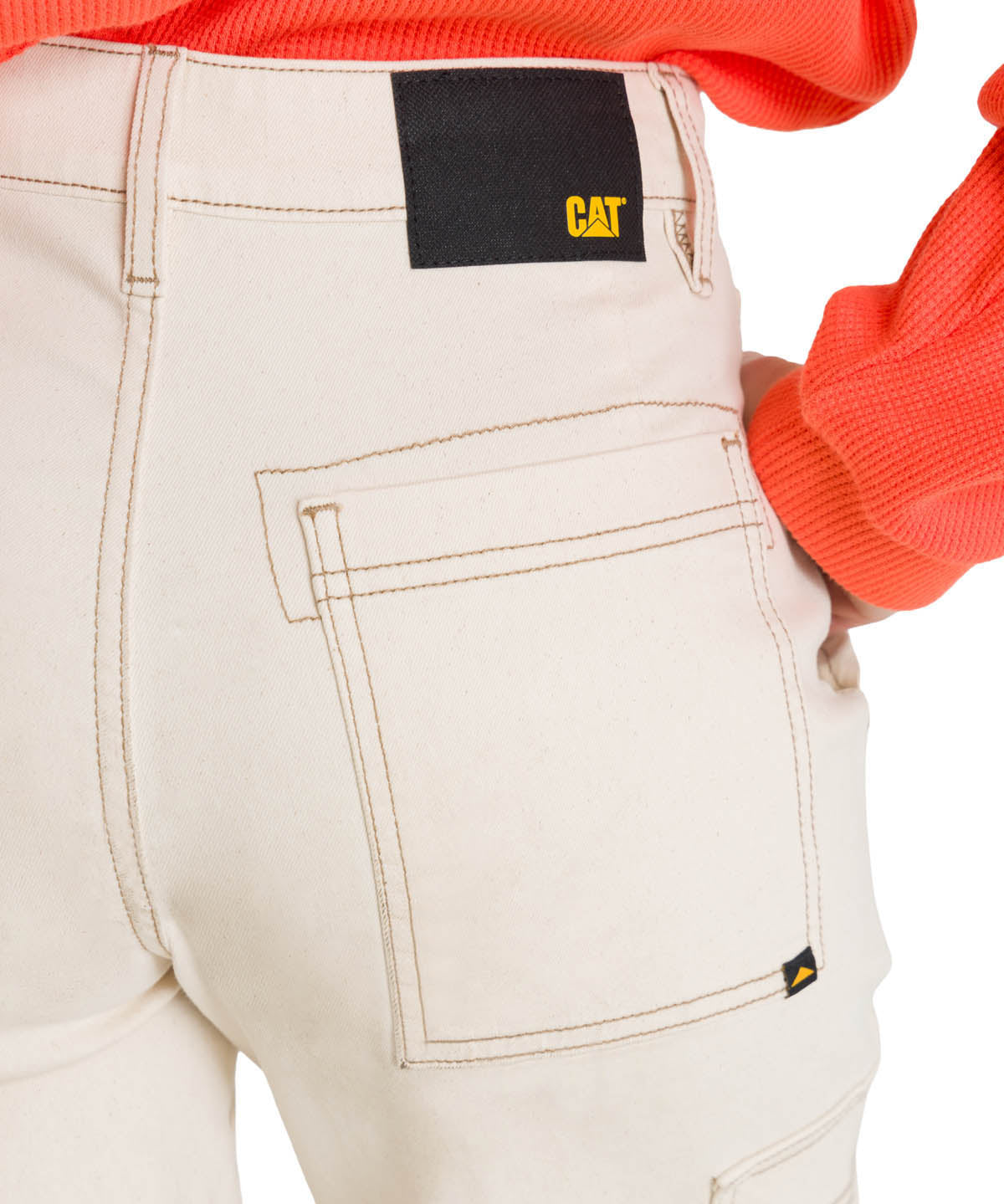 Jeans Cargo Mujer Relaxed Beige CAT