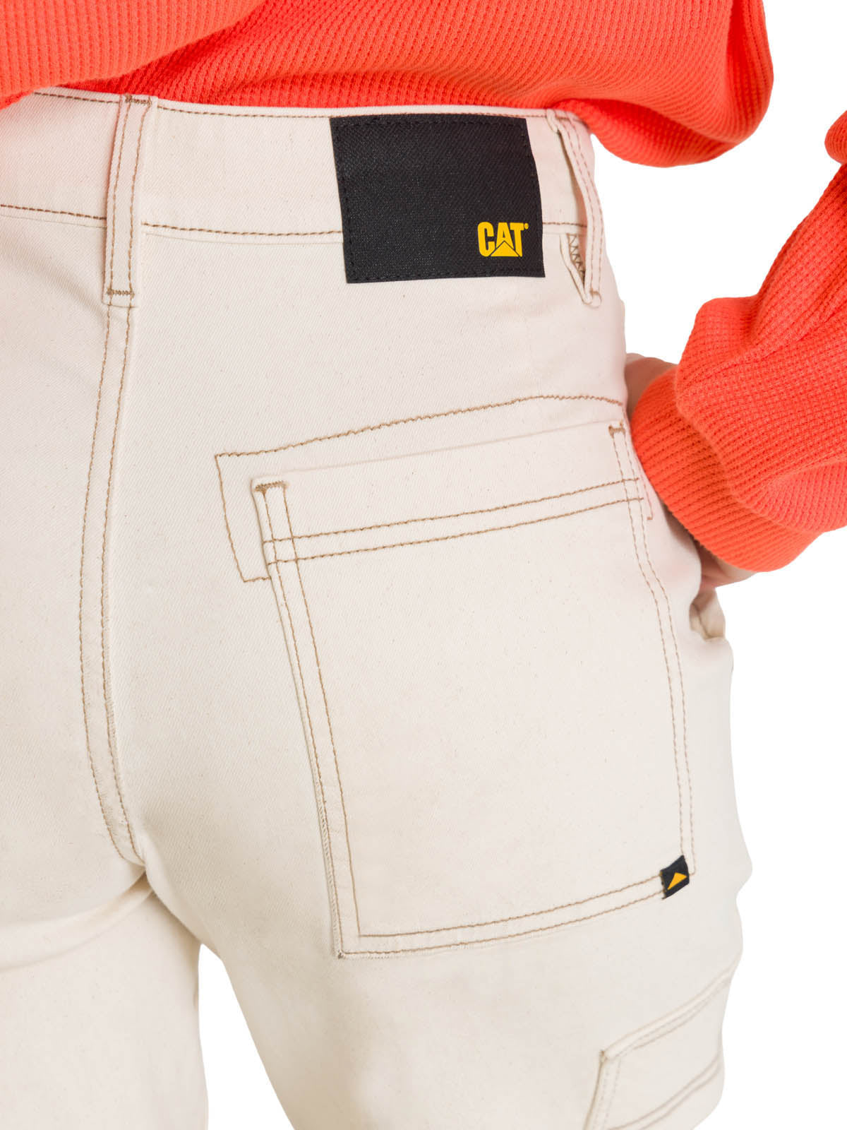 Jeans Cargo Mujer Relaxed Beige CAT