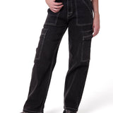 Jeans Cargo Mujer Relaxed Negro CAT