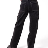 Jeans Cargo Mujer Relaxed Negro CAT