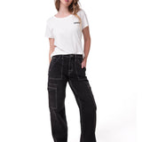 Jeans Cargo Mujer Relaxed Negro CAT