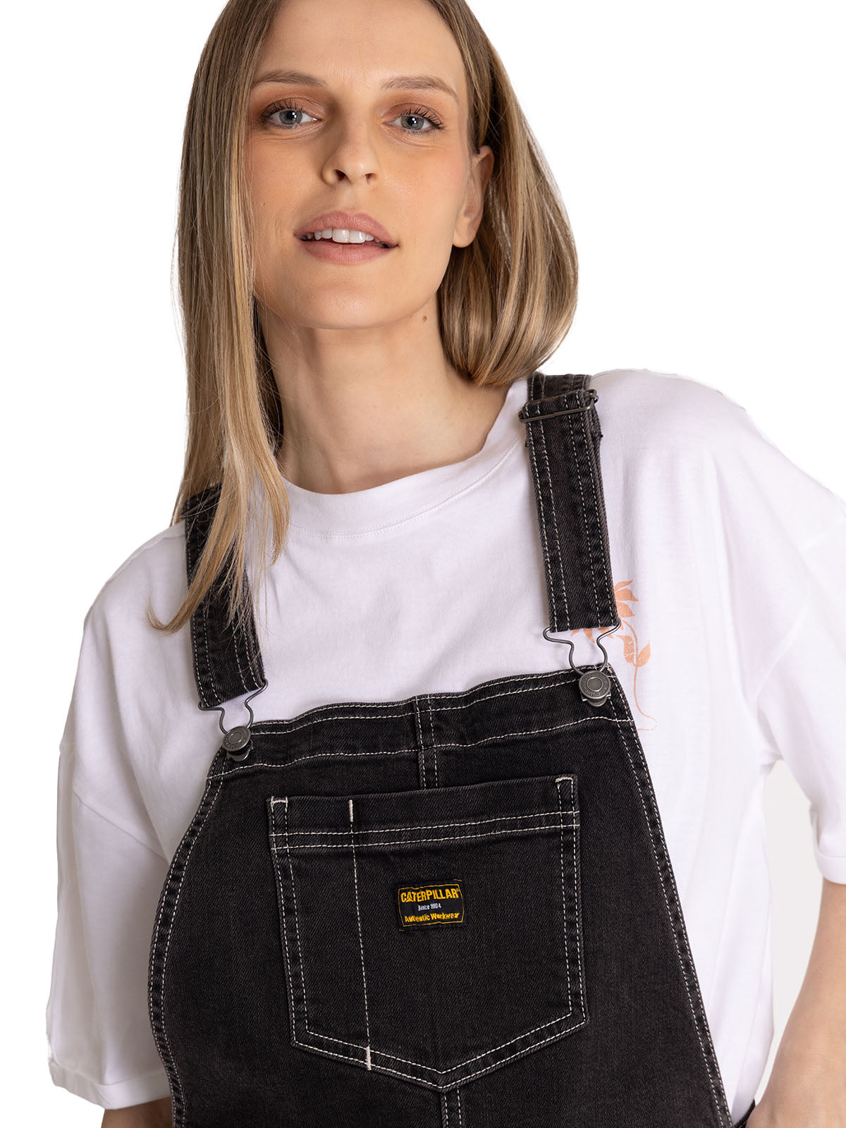 Jardinera Denim Mujer Heritage Negro CAT