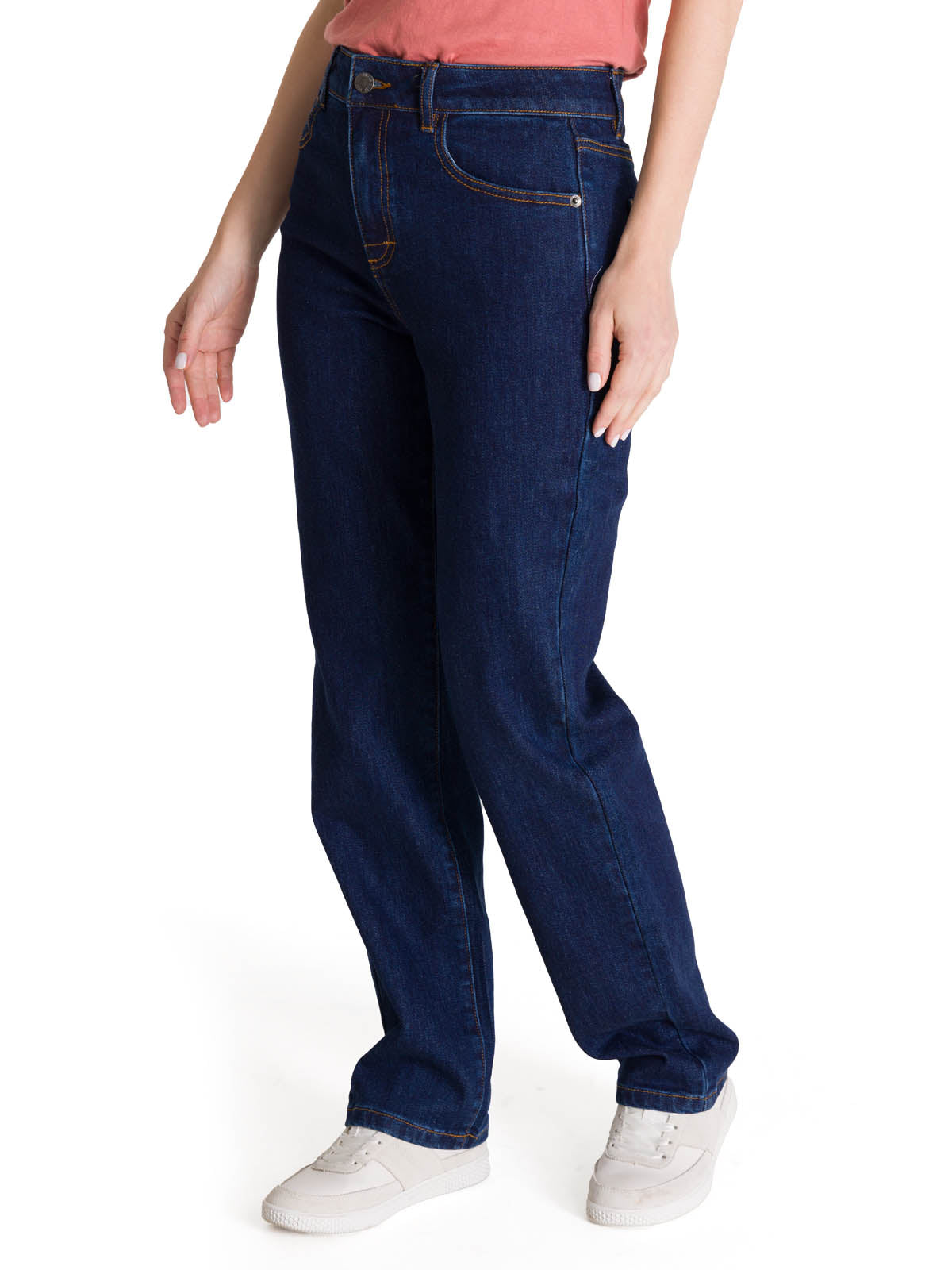 Jeans Tiro Alto Mujer Stretch Azul CAT