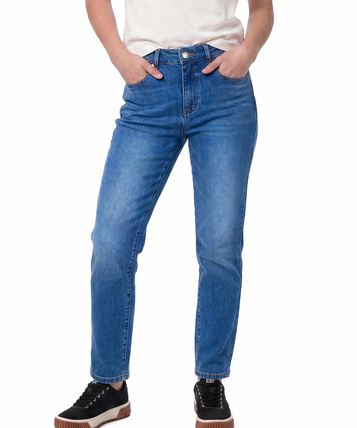 Jeans Mujer CAT High-Rise Straight Leg Azul índigo