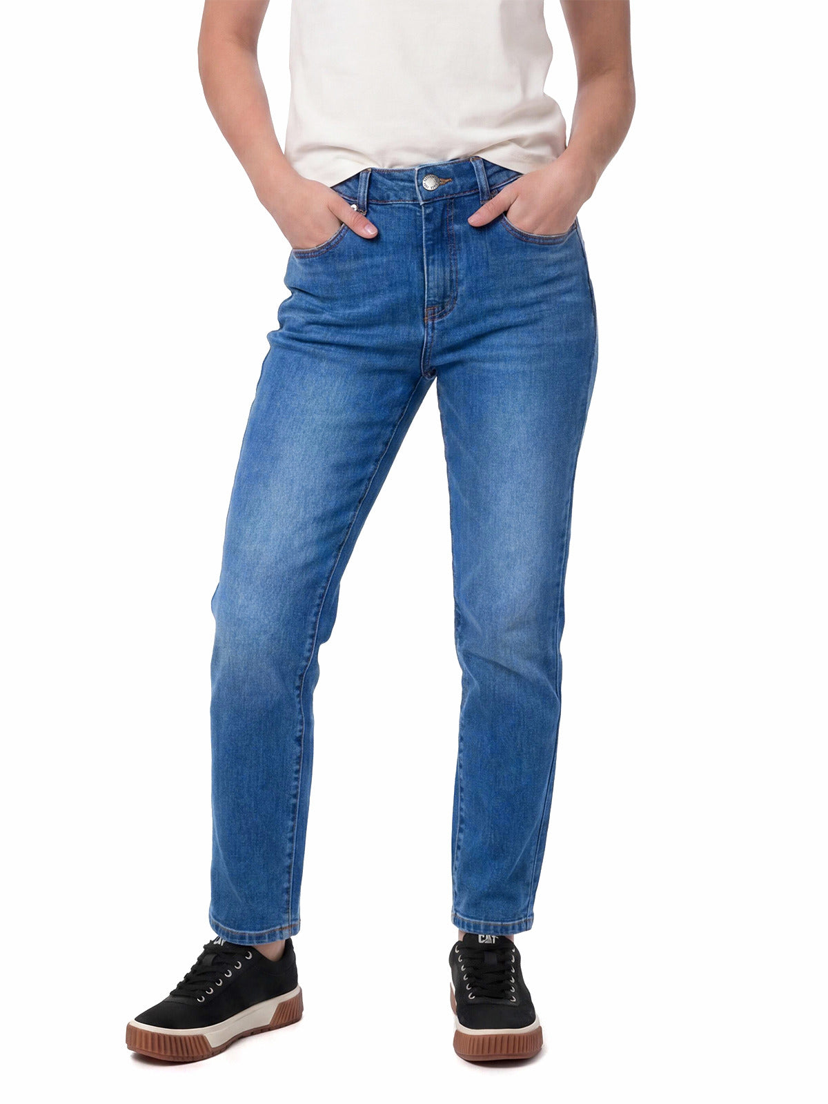 Jeans Mujer CAT High-Rise Straight Leg Azul índigo