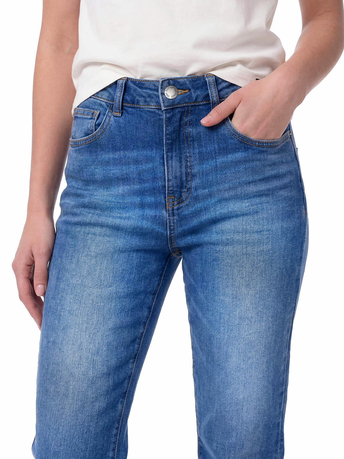 Jeans Mujer CAT High-Rise Straight Leg Azul índigo