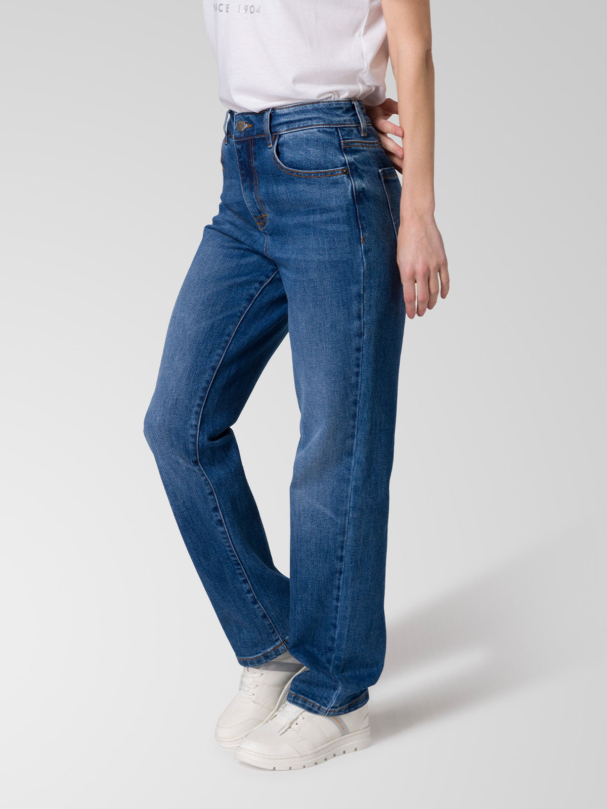 Jeans Mujer CAT High-Rise Straight Leg Azul índigo CAT