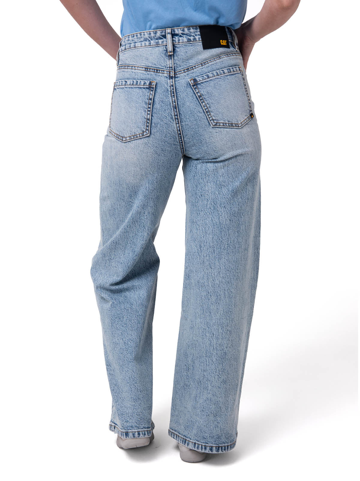 Jeans Wide Leg Mujer Denim Azul Claro Cat