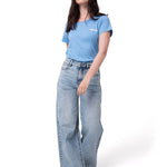 Jeans Wide Leg Mujer Denim Azul Claro Cat