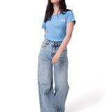 Jeans Wide Leg Mujer Denim Azul Claro Cat
