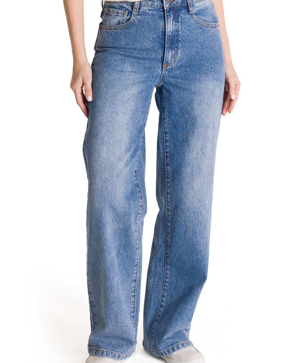 Jeans Mujer CAT High-Rise Straight Leg Azul vintage