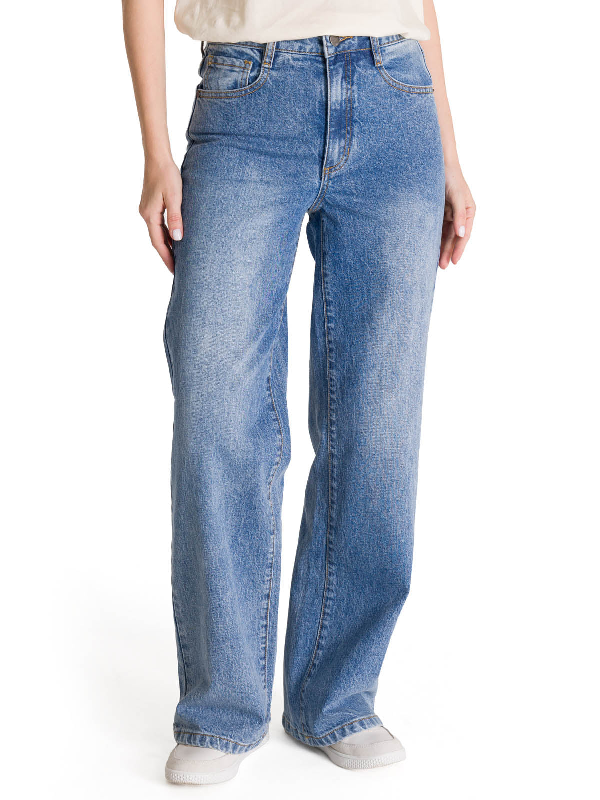 Jeans Mujer CAT High-Rise Straight Leg Azul vintage