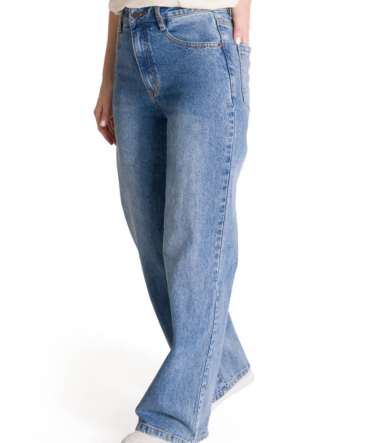 Jeans Mujer CAT High-Rise Straight Leg Azul vintage