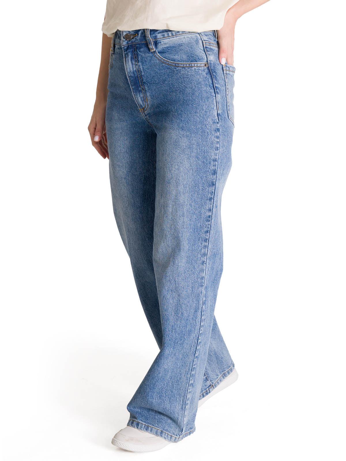 Jeans Mujer CAT High-Rise Straight Leg Azul vintage