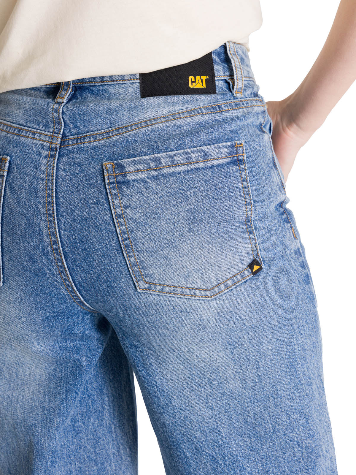 Jeans Mujer CAT High-Rise Straight Leg Azul vintage