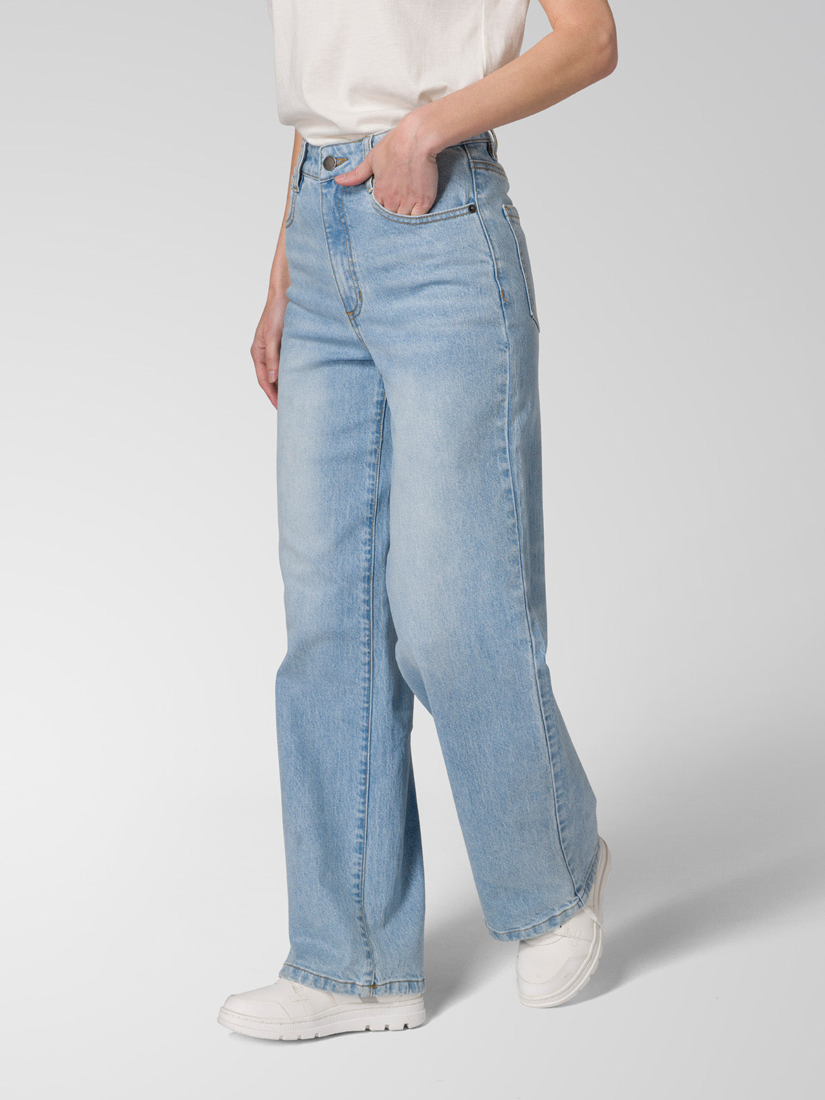 JEANS MUJER DENIM WIDE LEG INDIGO