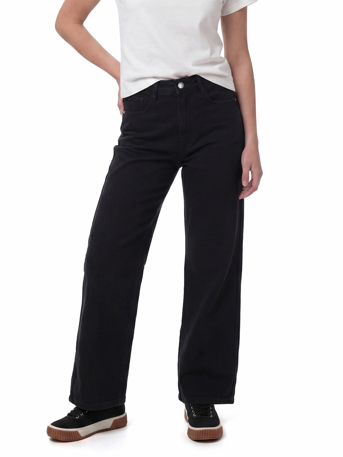 Jeans Mujer CAT Denim Wide Leg - Black Stone