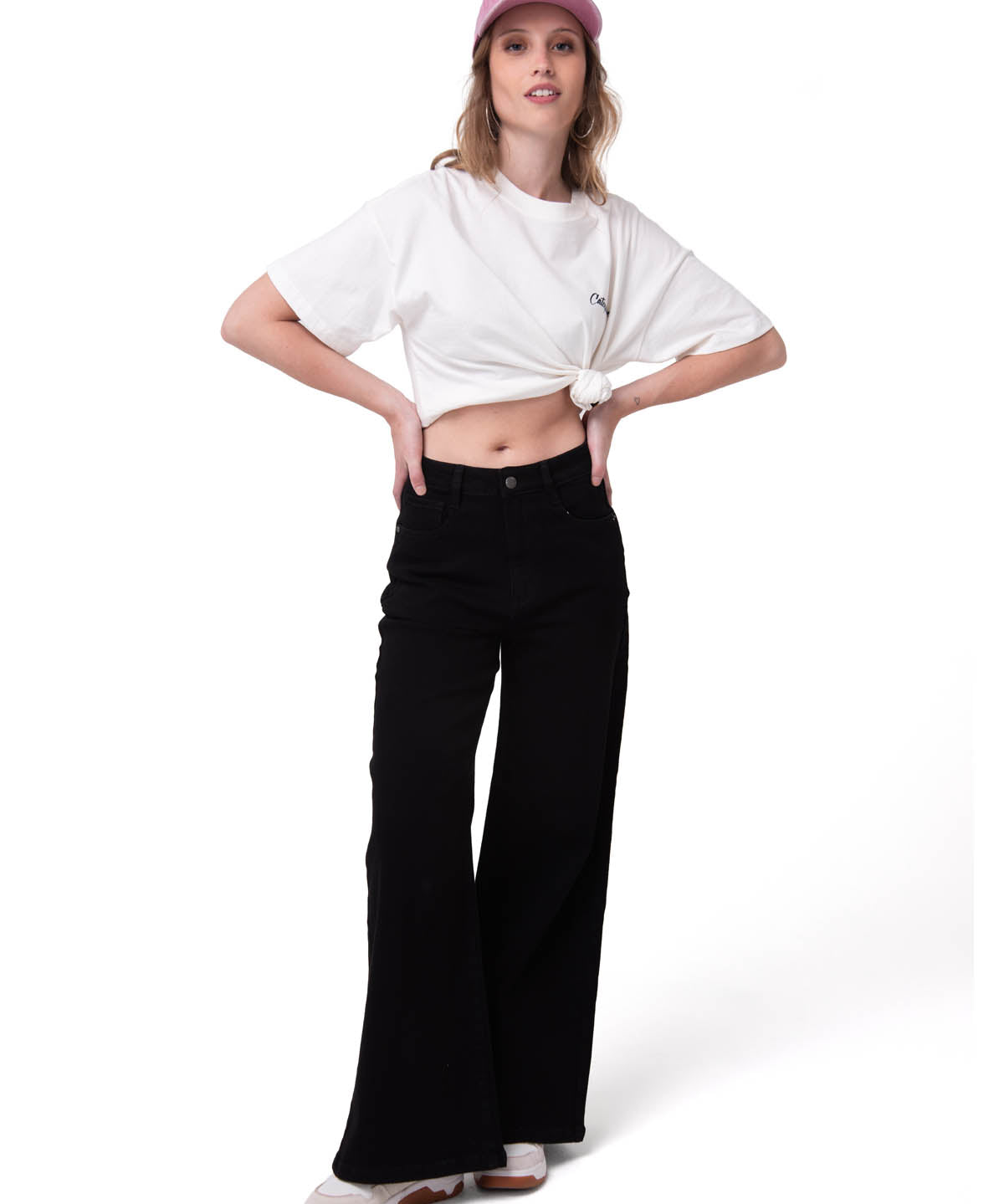 Jeans Mujer CAT Denim Wide Leg - Black Stone