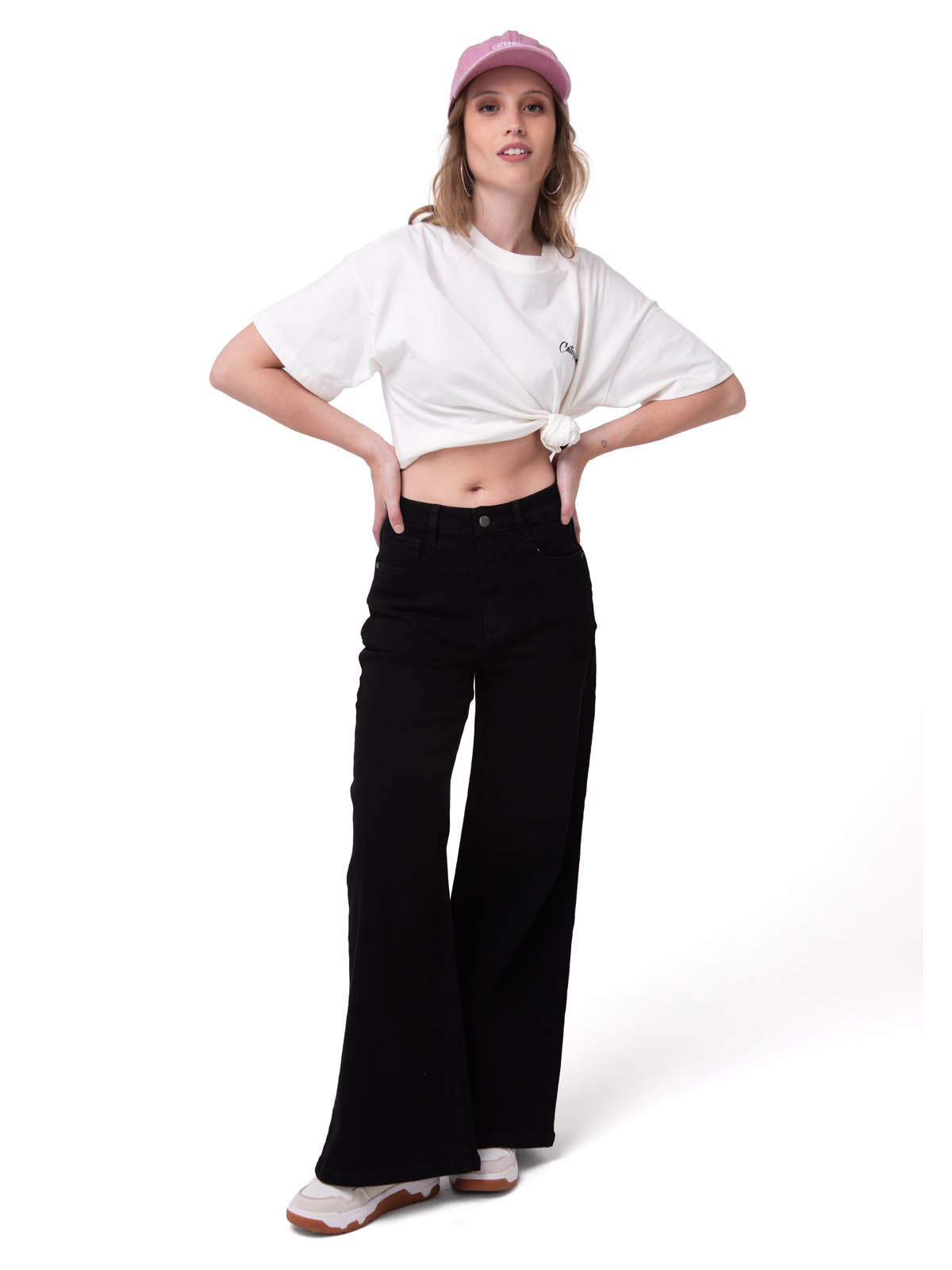 Jeans Mujer CAT Denim Wide Leg - Black Stone
