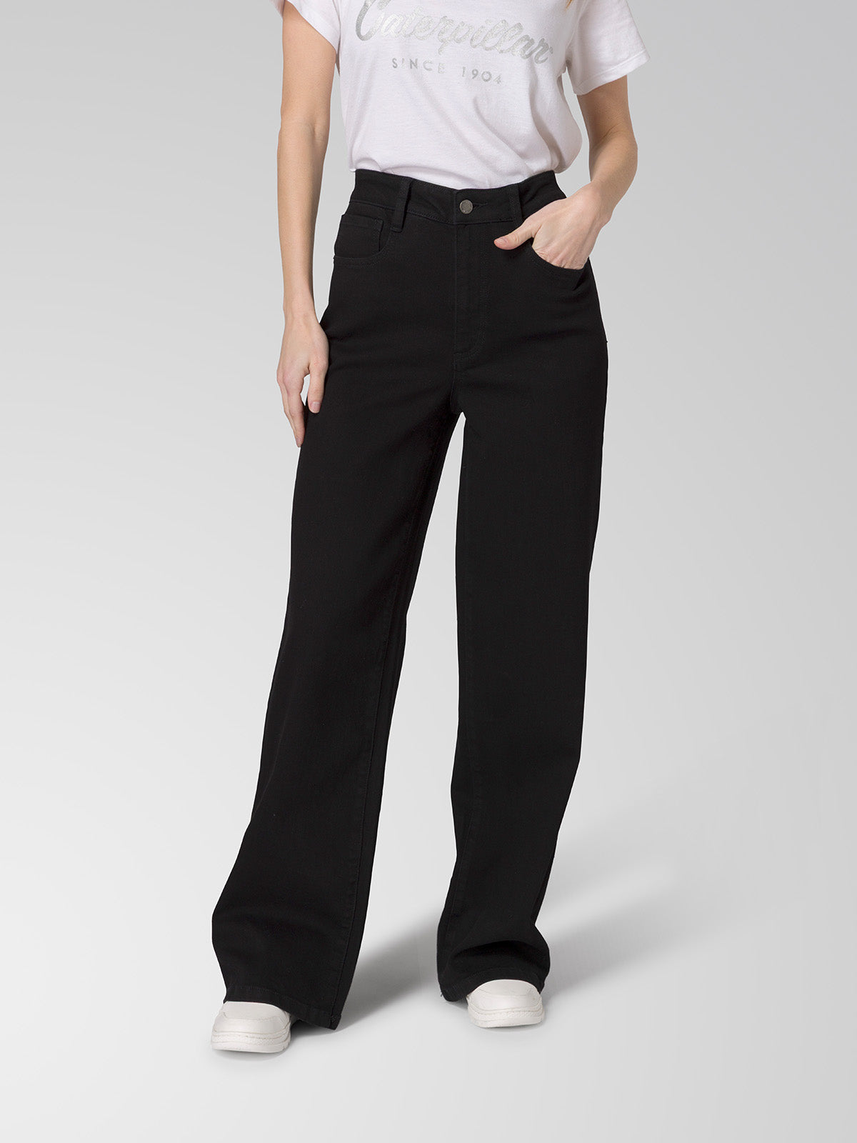 Jeans Mujer CAT Denim Wide Leg - Black Stone CAT