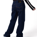 Jeans Tiro Medio Mujer Denim Azul Oscuro Cat