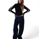 Jeans Tiro Medio Mujer Denim Azul Oscuro Cat