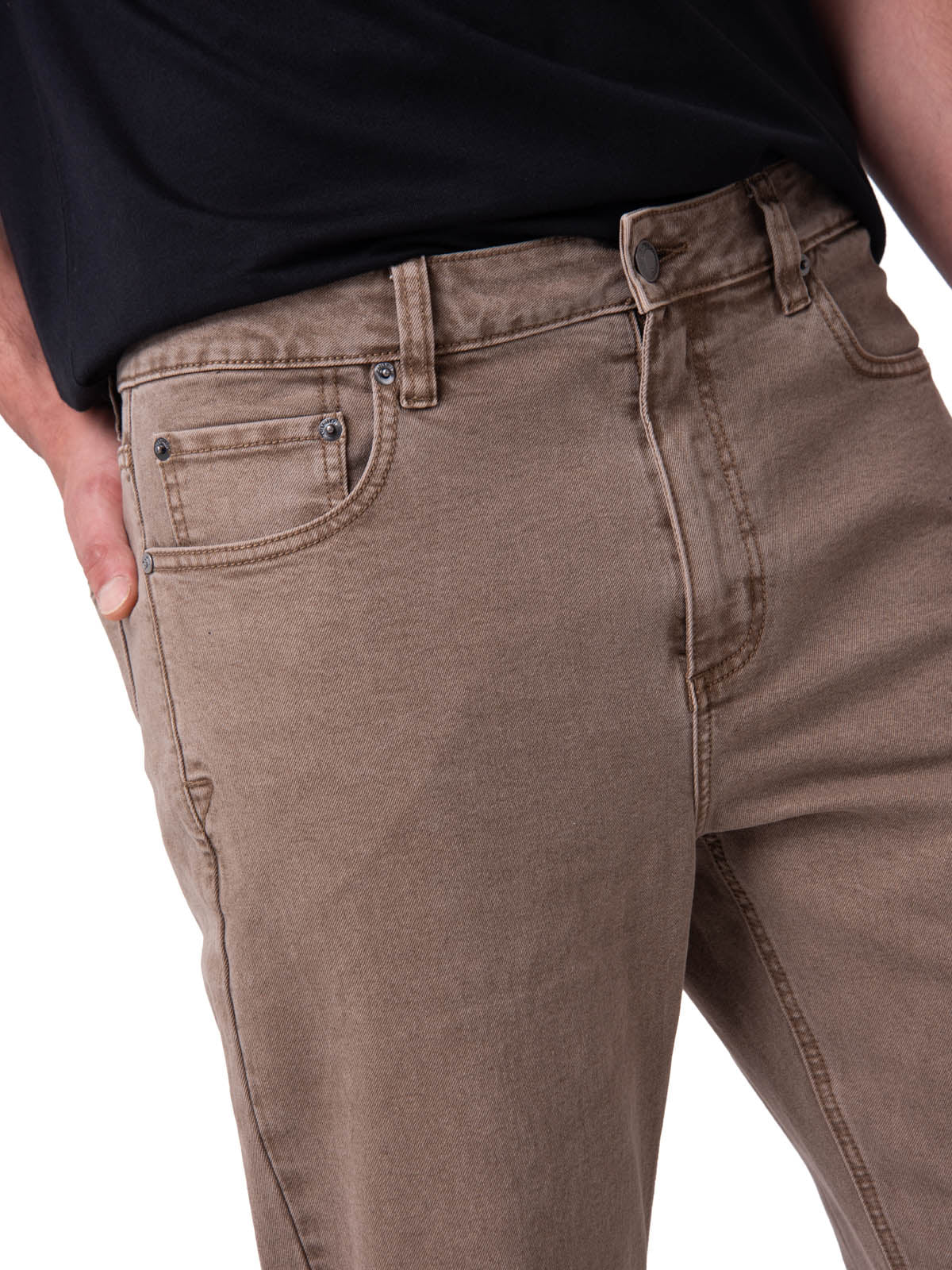 Jeans Rectos Mujer Confort Café Claro Cat