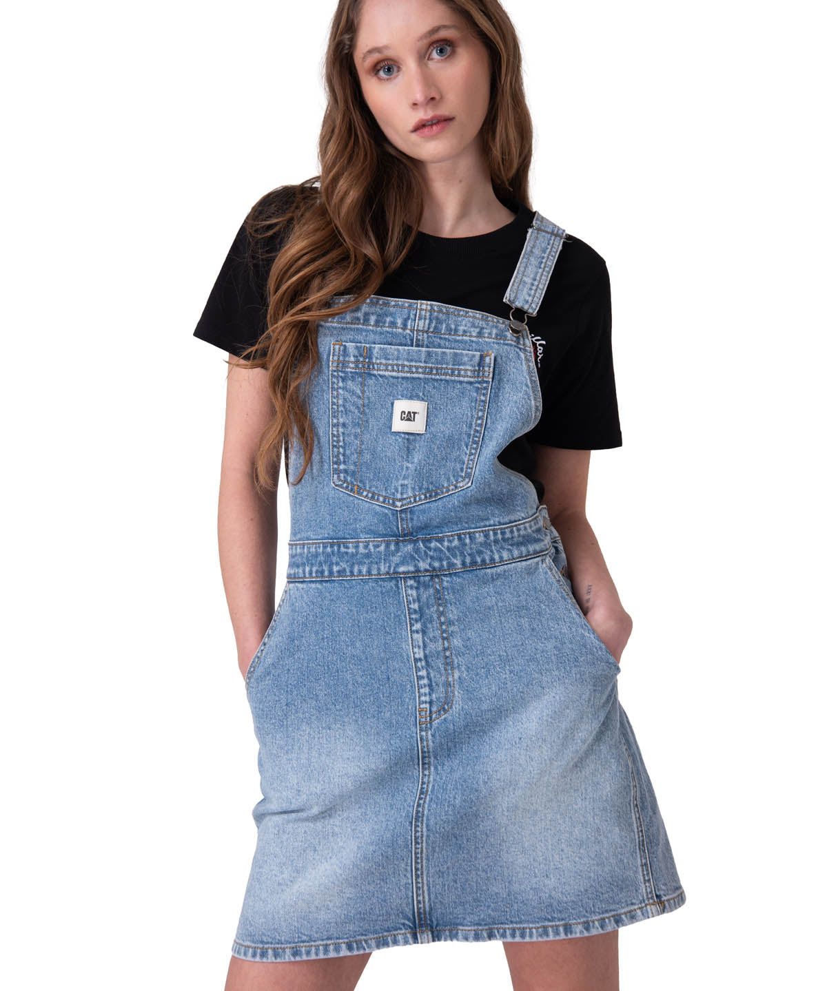 Vestido Mujer Denim Bib Dress Azul