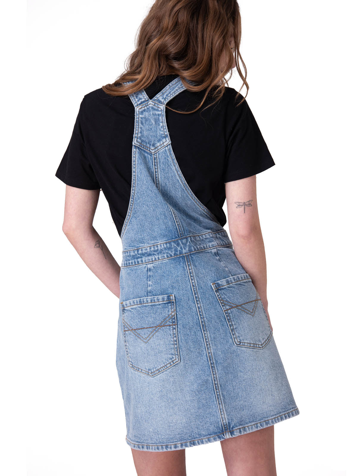 Vestido Mujer Denim Bib Dress Azul