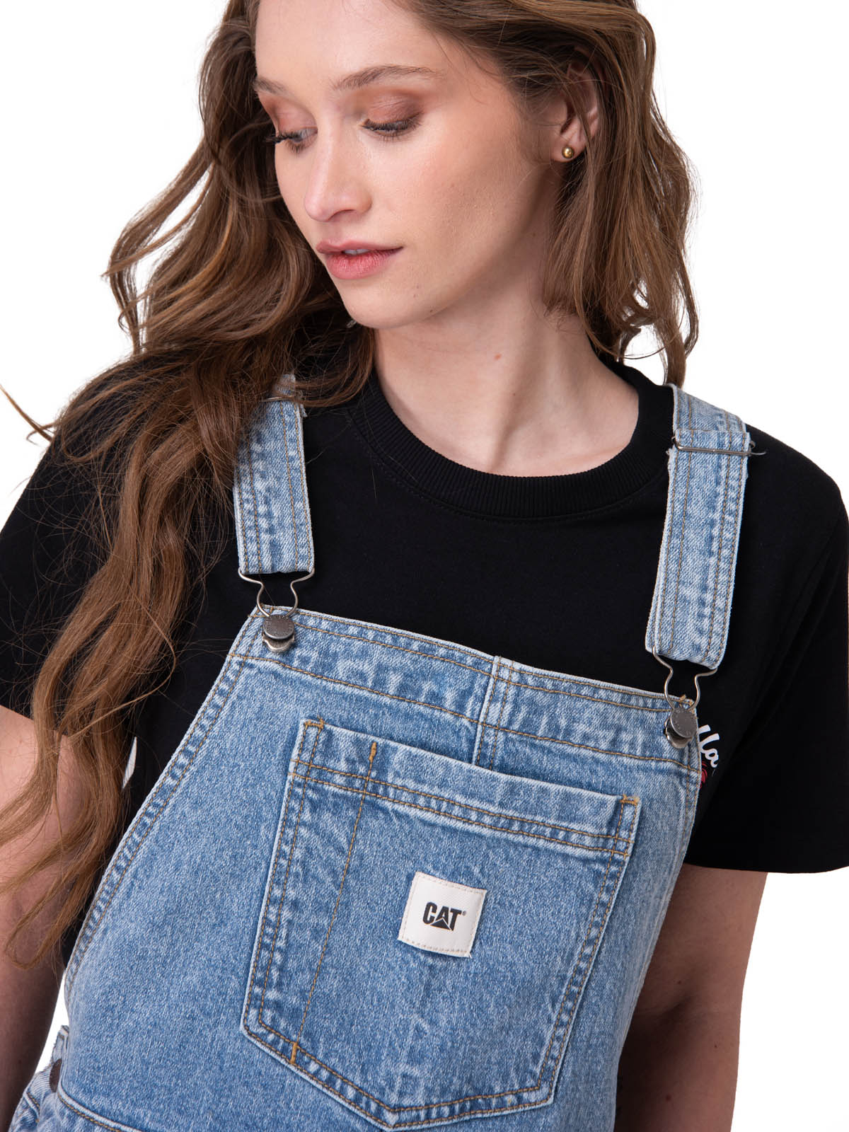 Vestido Mujer Denim Bib Dress Azul