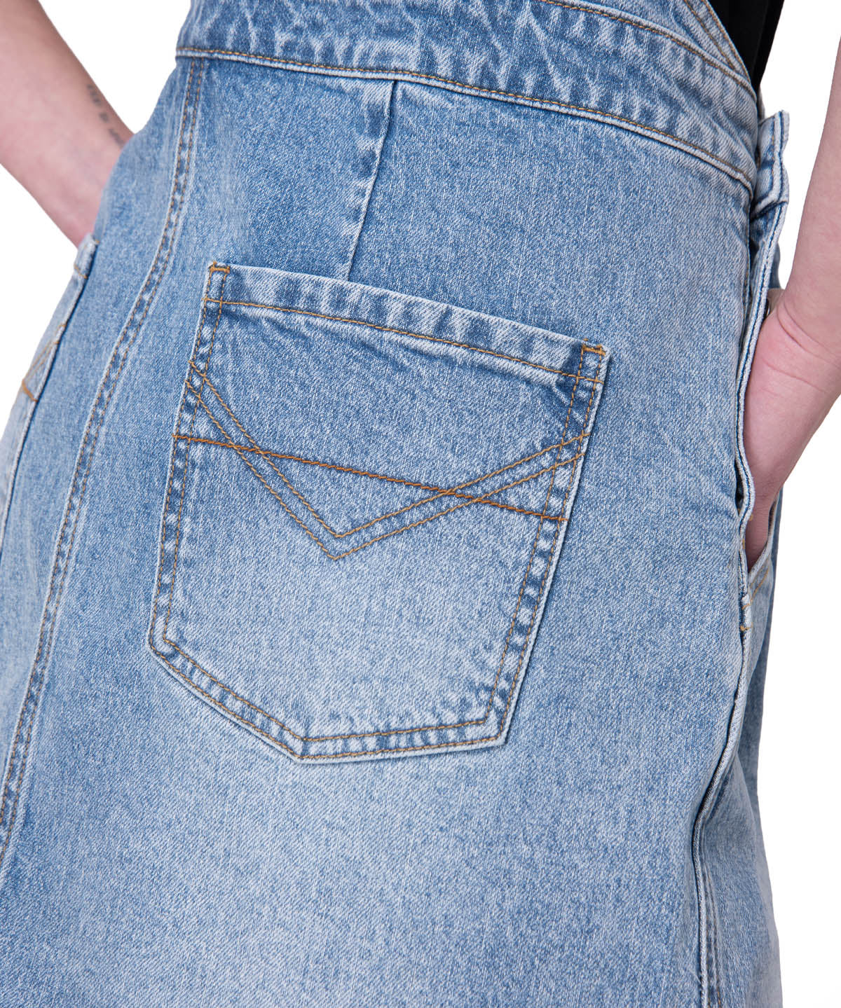 Vestido Mujer Denim Bib Dress Azul