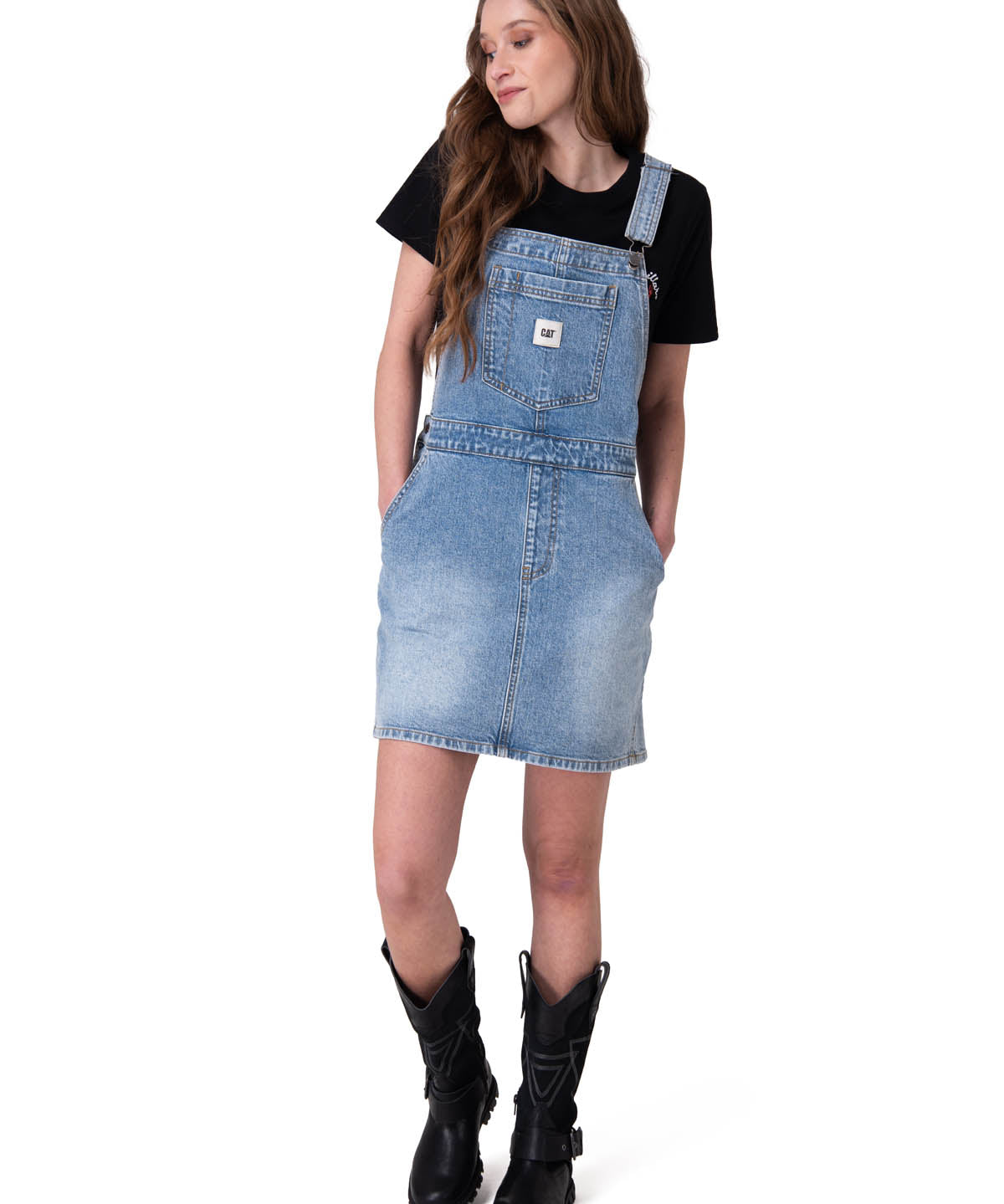 Vestido Mujer Denim Bib Dress Azul
