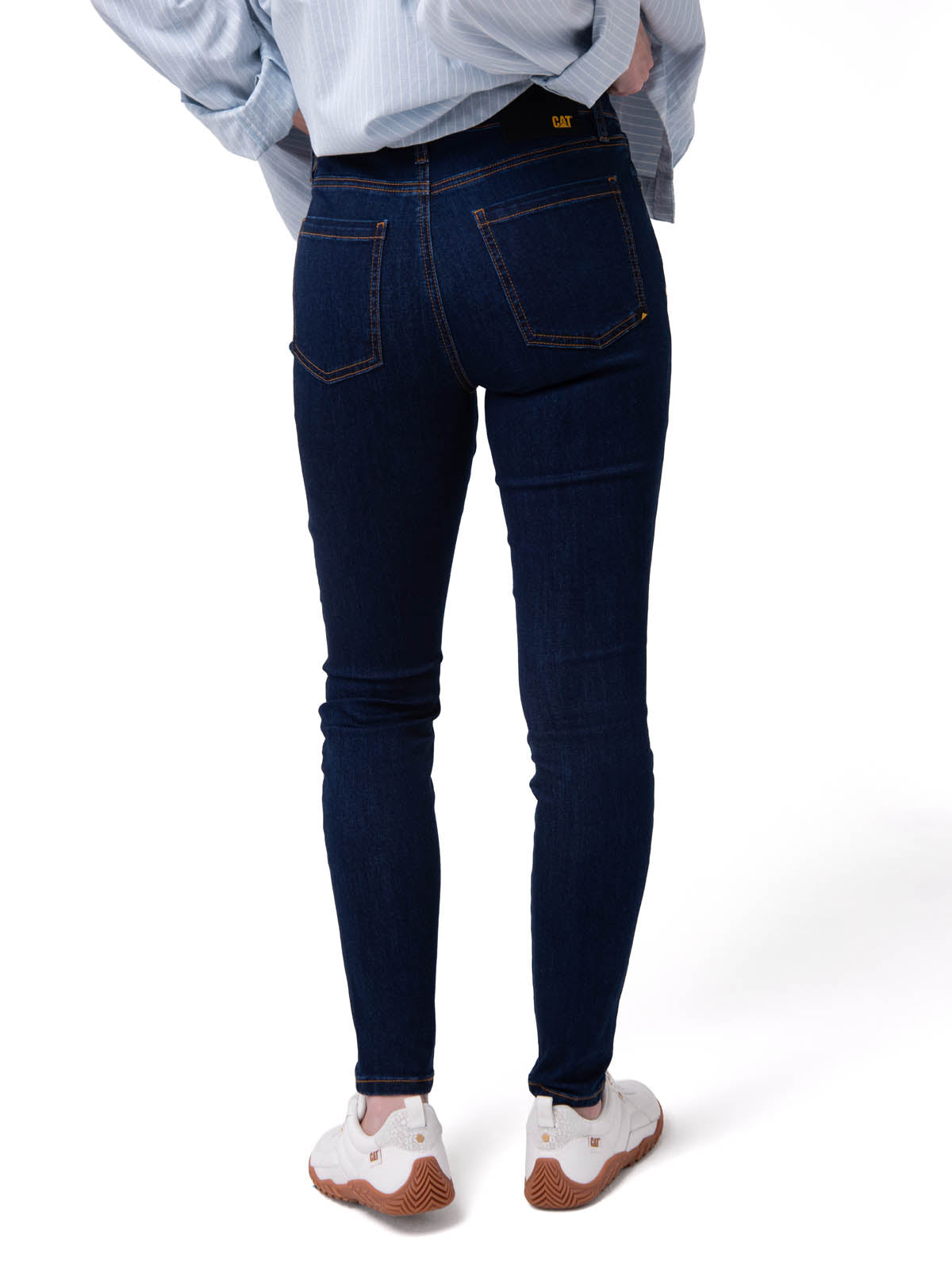 Jeans Stretch Mujer Mid-Rise Azul Oscuro Cat