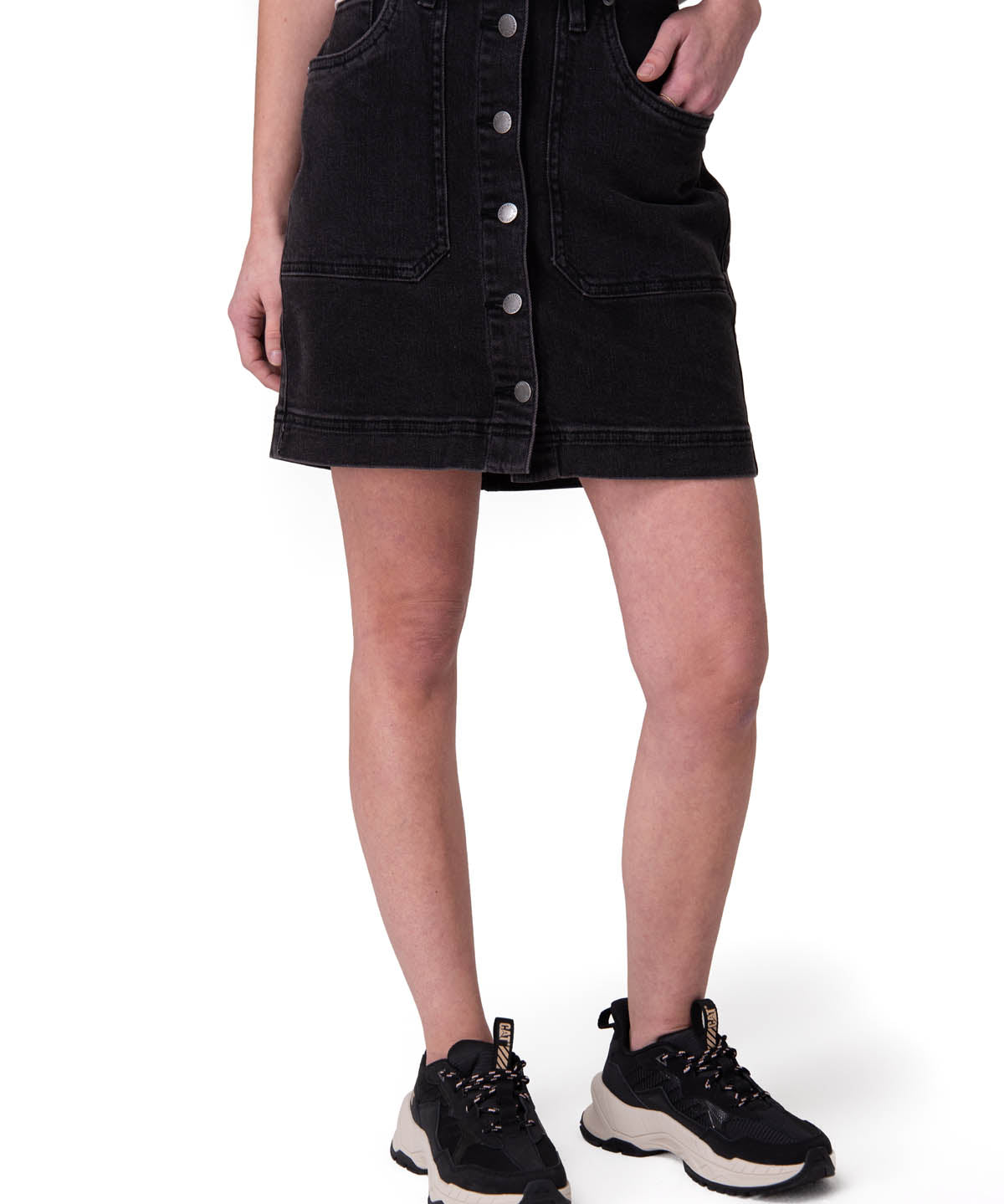 Short Mujer Denim Shank Front Sk Negro