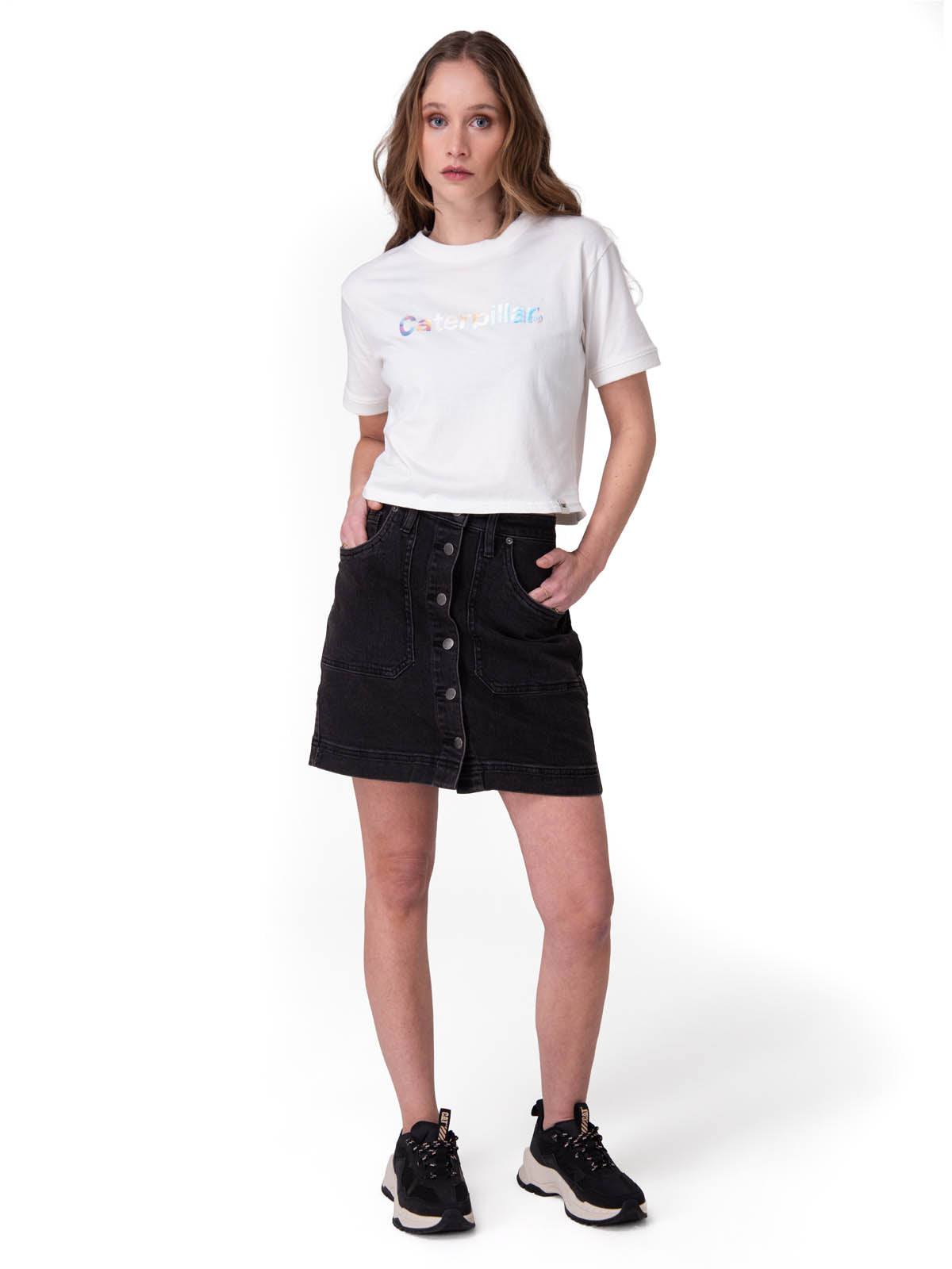 Short Mujer Denim Shank Front Sk Negro