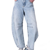 Jeans Mujer Barrel Leg Jean Celeste