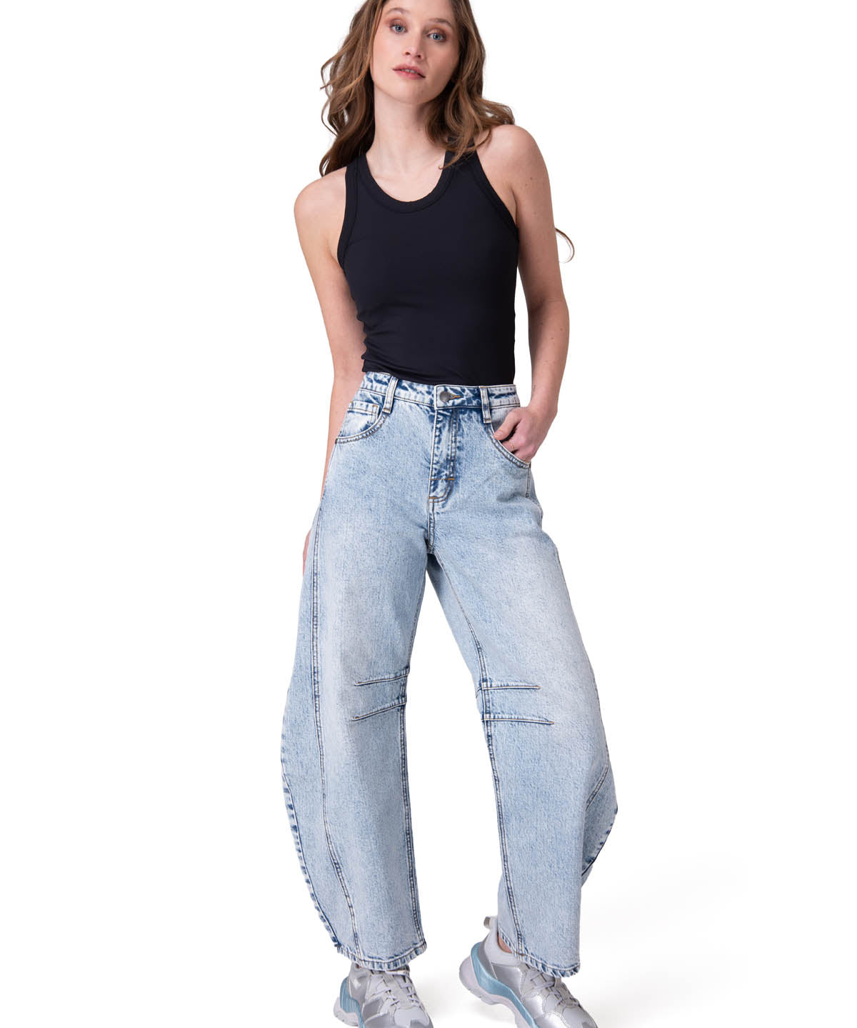 Jeans Mujer Barrel Leg Jean Celeste