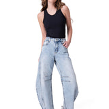 Jeans Mujer Barrel Leg Jean Celeste