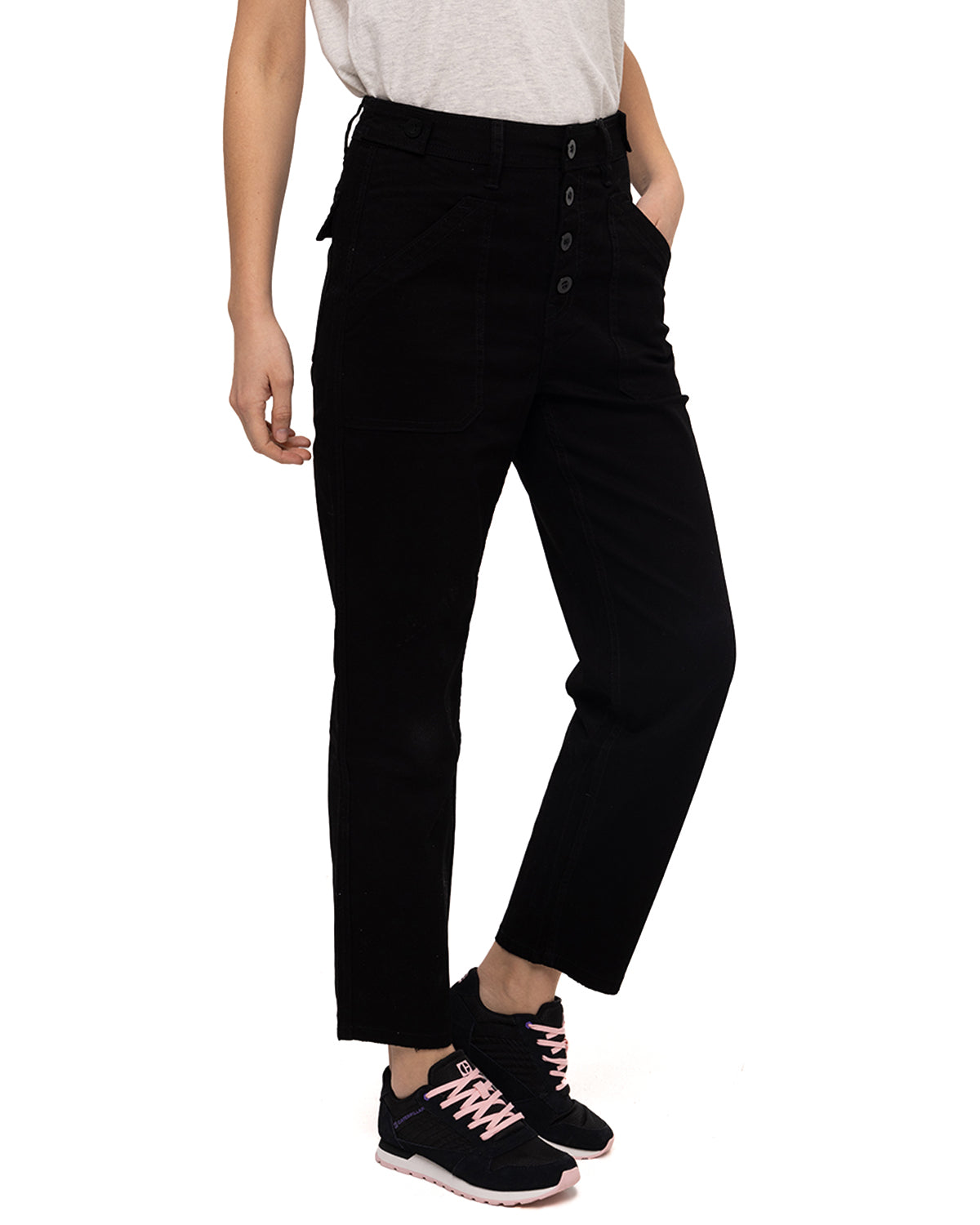 Pantalon Casual Mujer Operation Freeze Button Fly Slim Bottom Negro Cat