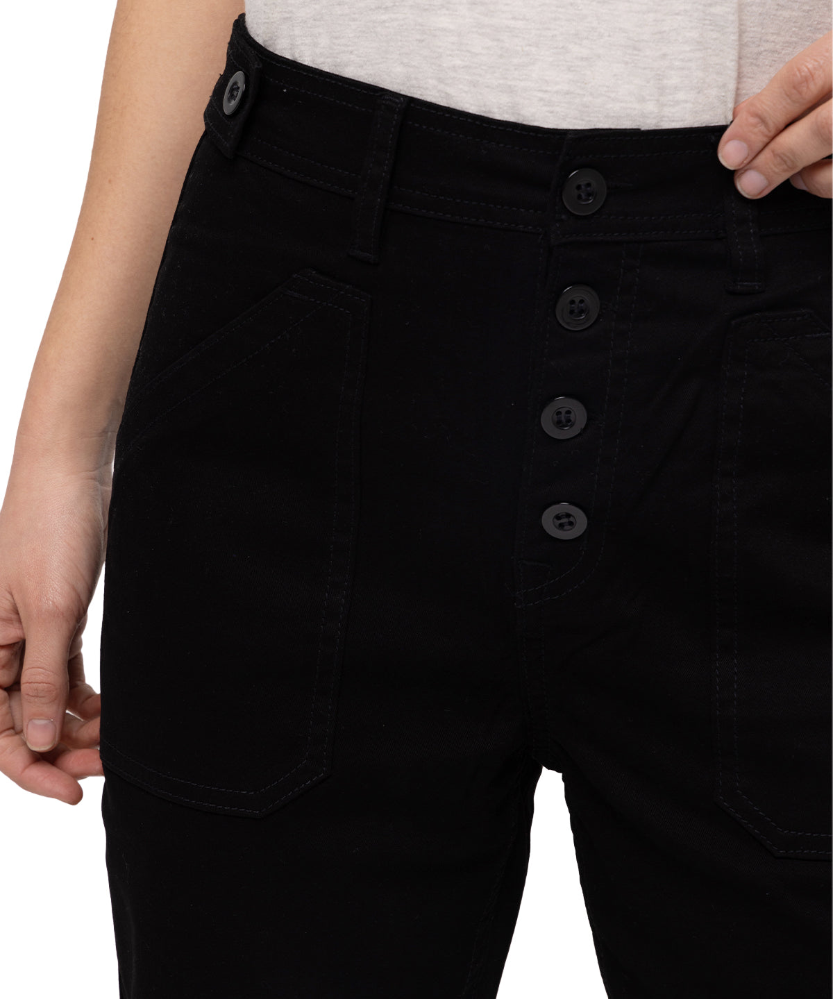 Pantalon Casual Mujer Operation Freeze Button Fly Slim Bottom Negro Cat