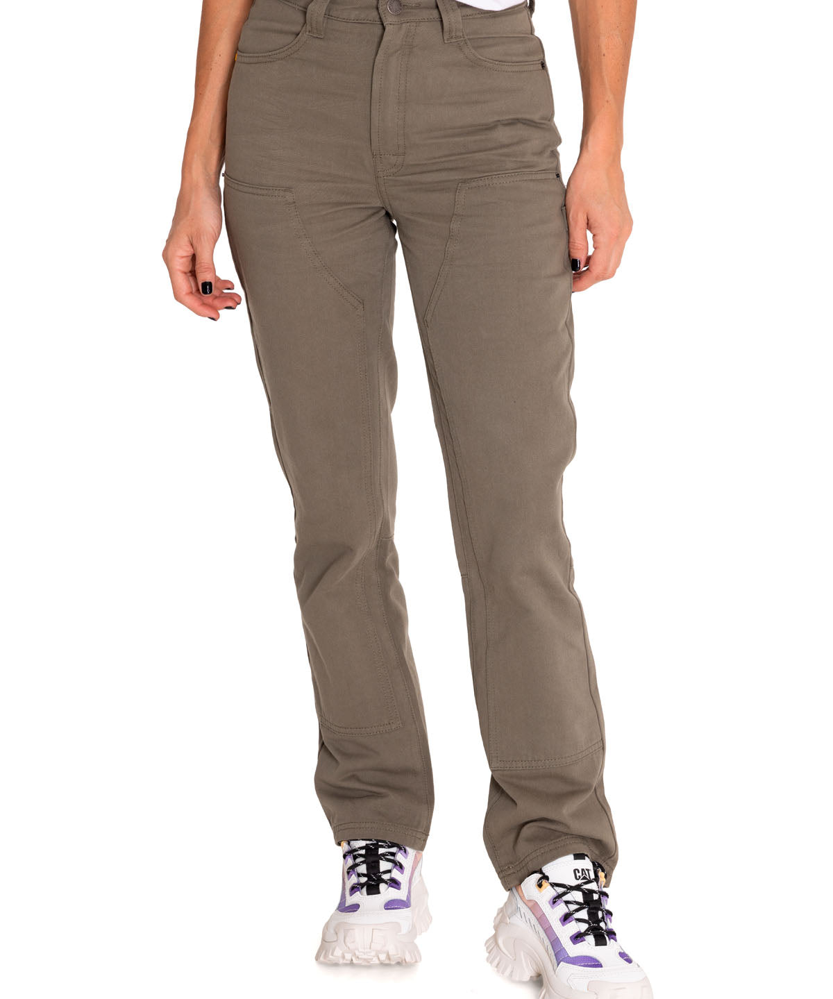 Pantalon Casual Mujer Double Front Utility Bottom Verde Cat