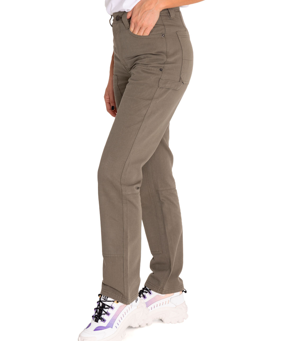 Pantalon Casual Mujer Double Front Utility Bottom Verde Cat