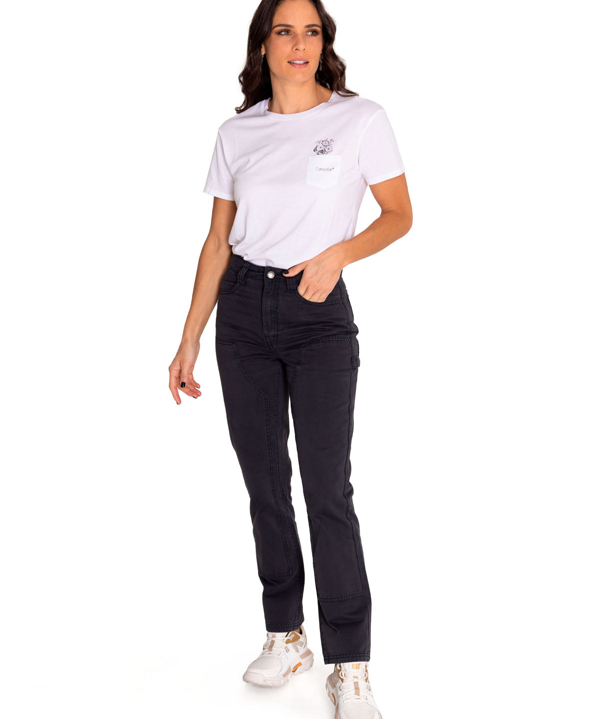 Pantalon Casual Mujer Double Front Utility Bottom Negro Cat