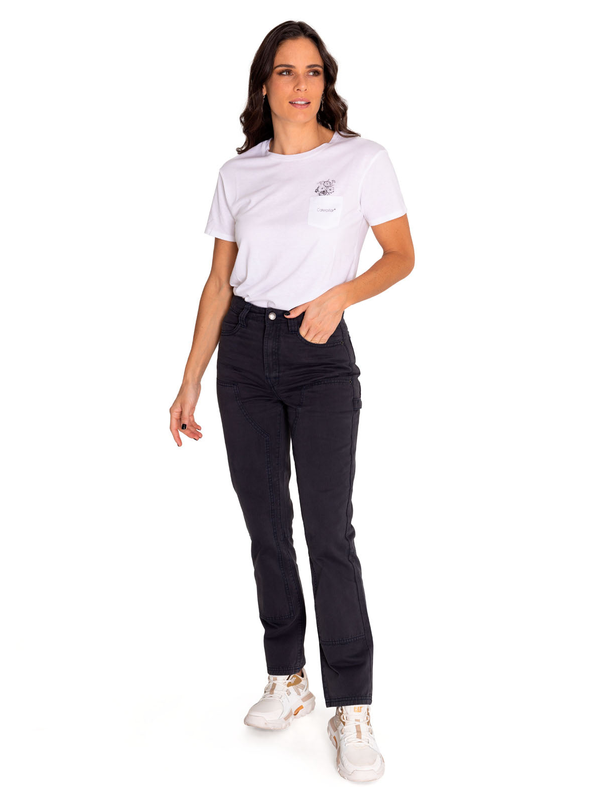 Pantalon Casual Mujer Double Front Utility Bottom Negro Cat