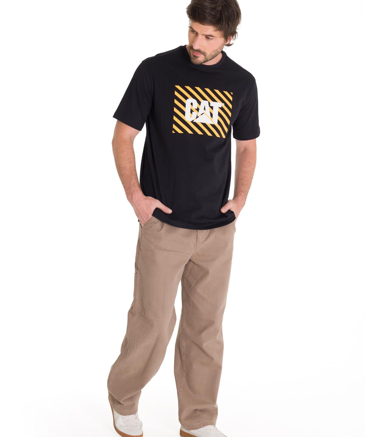 Pantalón Straight Hombre Twill Carpenter Café Claro Cat