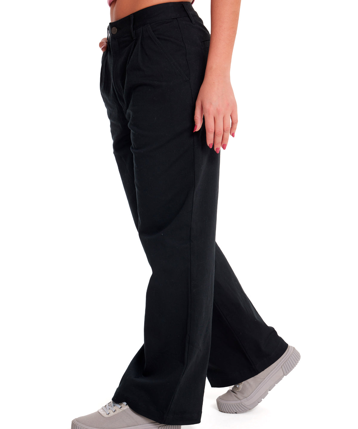 Pantalón Casual Mujer WIDE LEG STRETCH CHINO PANT Negro CAT