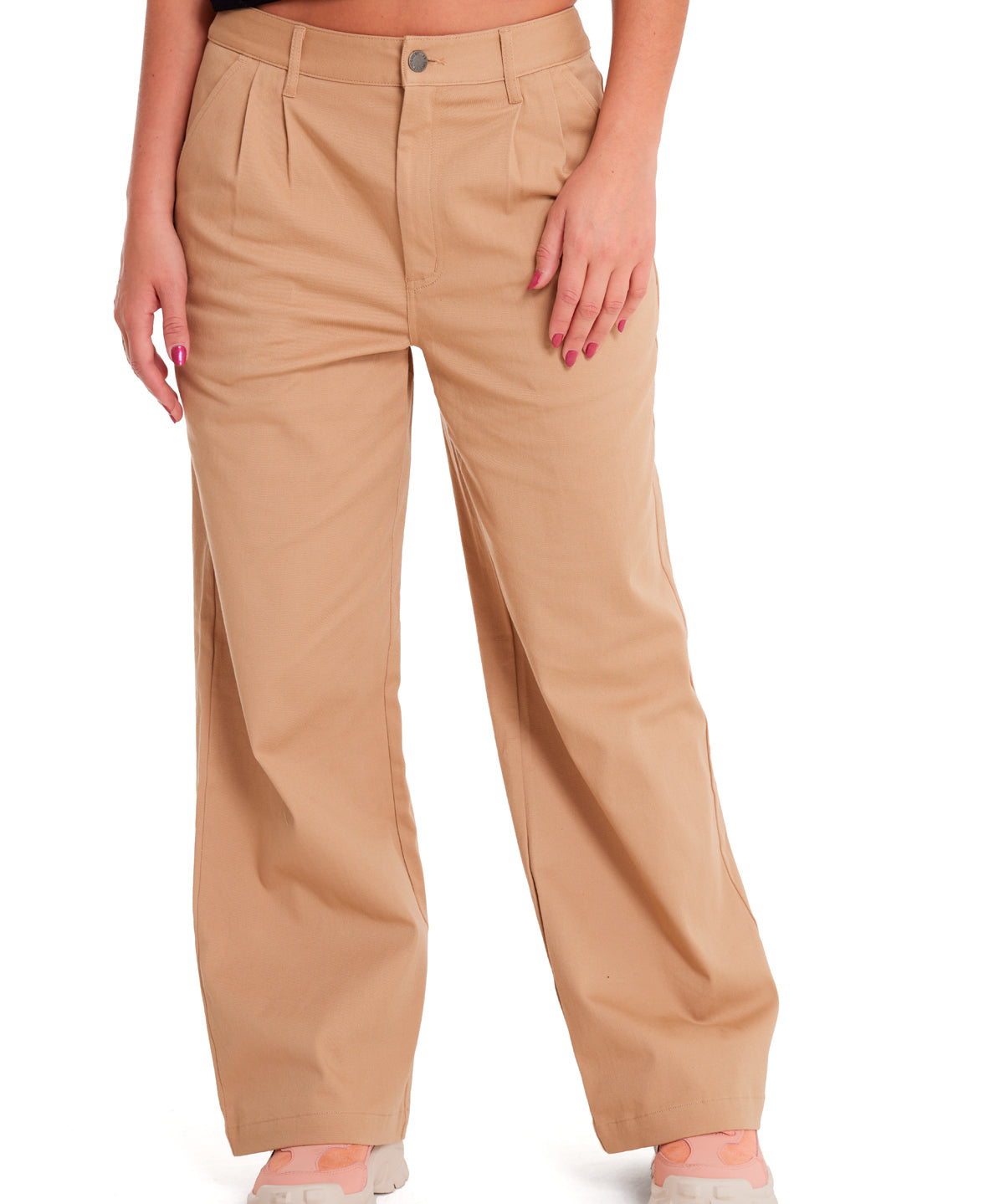 Pantalón Casual Mujer WIDE LEG STRETCH CHINO PANT Beige/Crudo CAT