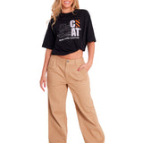 Pantalón Casual Mujer WIDE LEG STRETCH CHINO PANT Beige/Crudo CAT