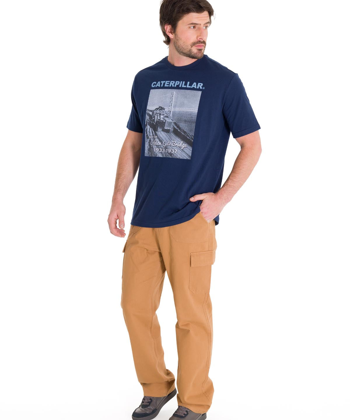 Pantalón Tiro Medio Hombre HERITAGE STRAIGHT CARGO UTILITY Café Cat