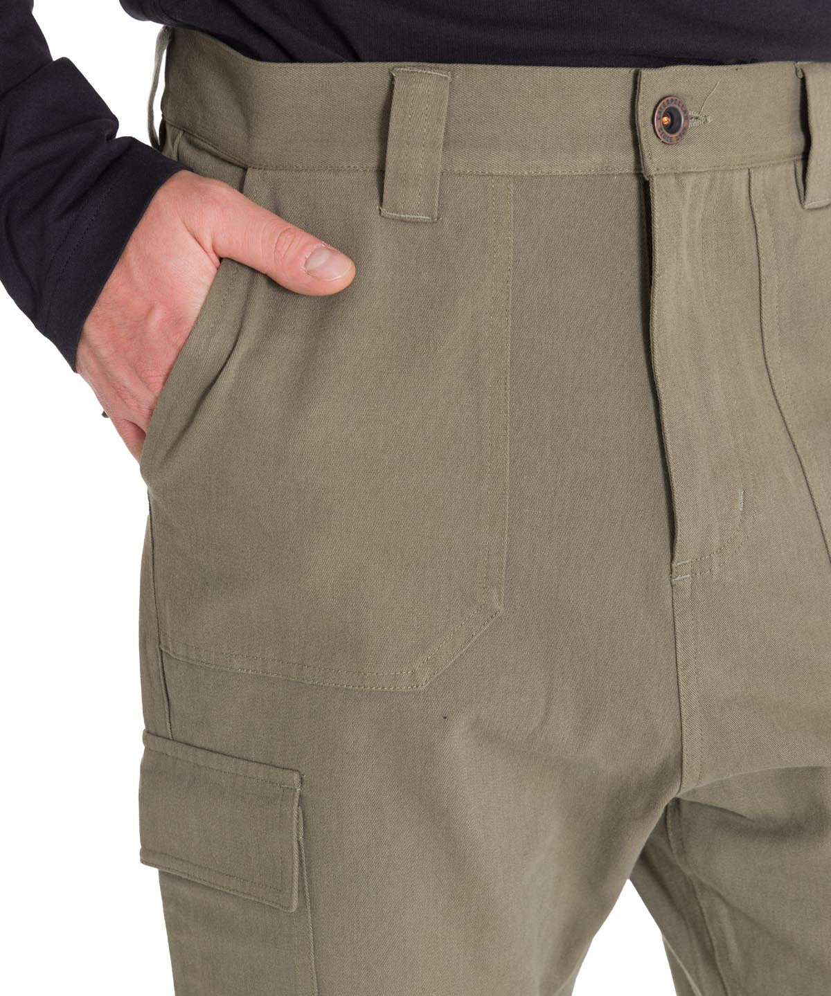 Pantalón Tiro Medio Hombre HERITAGE STRAIGHT CARGO UTILITY Oliva Cat